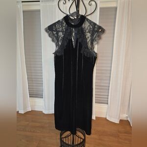 White House Black Market Black Velvet Lace Dress